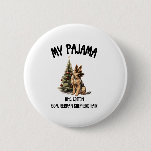 Duitse Herder & Kerstmis, Grappig Hondenontwerp vo Ronde Button 5,7 Cm (Voorkant)