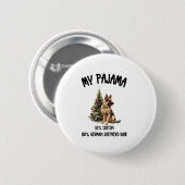Duitse Herder & Kerstmis, Grappig Hondenontwerp vo Ronde Button 5,7 Cm (Voorkant /achterkant)