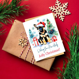 Duitse Herder Kerstmis groeten voor honden mensen Briefkaart