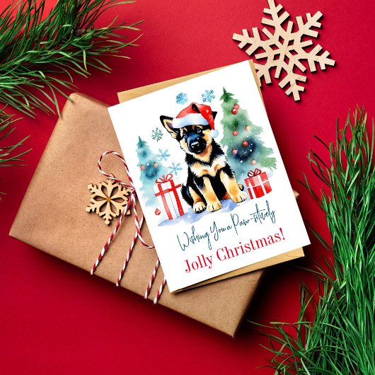 Duitse Herder Kerstmis groeten voor honden mensen Briefkaart