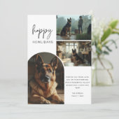 Duitse Herder Kerstmis Happy Howholidays Foto Feestdagenkaart (Staand voorkant)