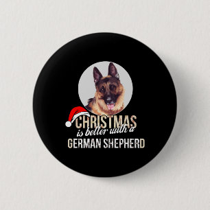 Duitse herder - Kerstmis is beter met een Duitser Ronde Button 5,7 Cm