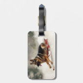 Duitse herder Kerstmis sneeuw winter Bagagelabel (Achterkant verticaal)