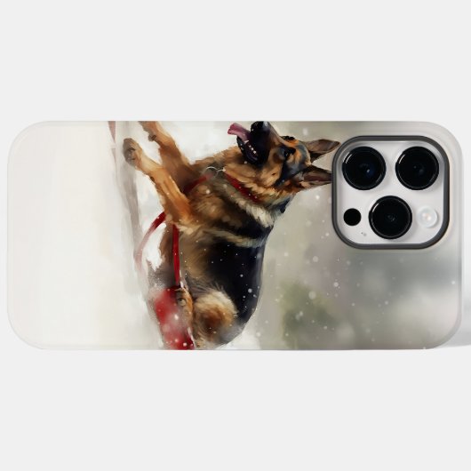 Duitse herder Kerstmis sneeuw winter Case-Mate iPhone Case (Achterkant (horizontaal))