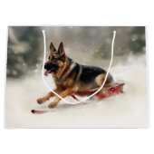 Duitse herder Kerstmis sneeuw winter Groot Cadeauzakje (Voorkant)