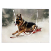 Duitse herder Kerstmis sneeuw winter Groot Cadeauzakje (Achterkant)