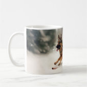 Duitse herder Kerstmis sneeuw winter Koffiemok (Links)