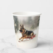 Duitse herder Kerstmis sneeuw winter Papieren Bekers (Achterkant)