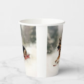 Duitse herder Kerstmis sneeuw winter Papieren Bekers (Links)