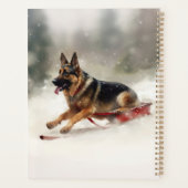 Duitse herder Kerstmis sneeuw winter Planner (Achterkant)
