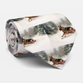 Duitse herder Kerstmis sneeuw winter Stropdas (Opgerold)