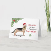 Duitse Herder Kerstmis Van Hond In Grappige Kerstm Kaart (Voorkant)