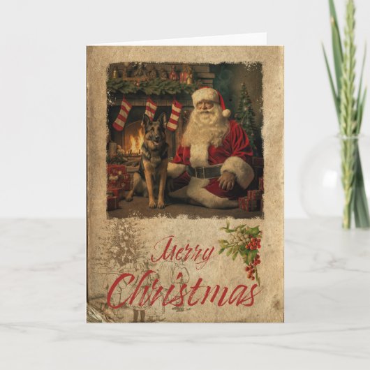 Duitse herder kerstvakantie kaart (Voorkant)