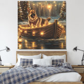 Duitse herder kerstvakantie reis canvas afdruk (Insitu (Slaapkamer))