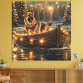 Duitse herder kerstvakantie reis canvas afdruk (Insitu (Woonkamer))