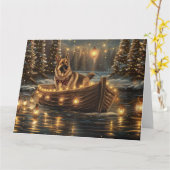 Duitse herder kerstvakantie reis kaart (Gele Bloem)