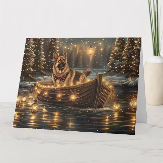 Duitse herder kerstvakantie reis kaart (Voorkant)