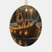 Duitse herder kerstvakantie reis keramisch ornament (Rechts)