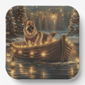 Duitse herder kerstvakantie reis papieren bordje (Voorkant)