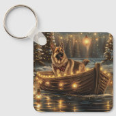 Duitse herder kerstvakantie reis sleutelhanger (Voorkant)