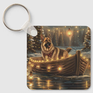 Duitse herder kerstvakantie reis sleutelhanger