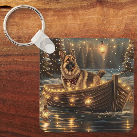 Duitse herder kerstvakantie reis sleutelhanger (Voorkant)