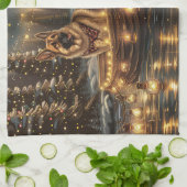 Duitse herder kerstvakantie reis theedoek (Gevouwen)