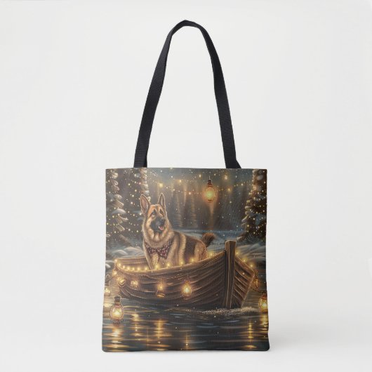 Duitse herder kerstvakantie reis tote bag (Voorkant)