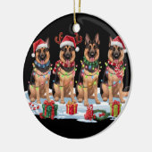 Duitse Herder kerstverlichting - Schattig ontwerp Keramisch Ornament (Links)