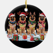 Duitse Herder kerstverlichting - Schattig ontwerp Keramisch Ornament (Achterkant)