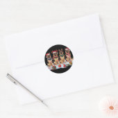 Duitse Herder kerstverlichting - Schattig ontwerp Ronde Sticker (Envelop)