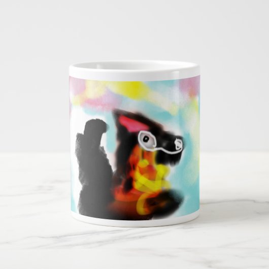 Duitse Herder kleurrijk Grote Koffiekop (Voorkant)