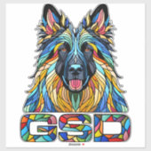 Duitse herder - kleurrijke mozaïek kunst sticker (Vel)
