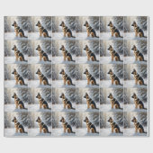 duitse herder laat het sneeuwen kerst cadeaupapier (Vlak)