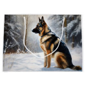 duitse herder laat het sneeuwen kerst groot cadeauzakje (Voorkant)