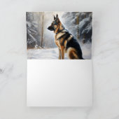 duitse herder laat het sneeuwen kerst kaart (Binnen)