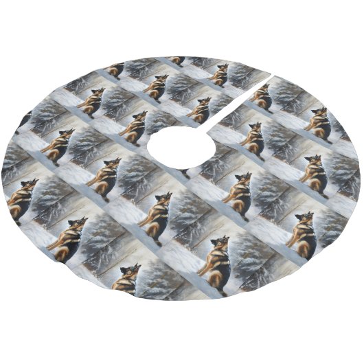 duitse herder laat het sneeuwen kerst kerstboom rok (Gekanteld)