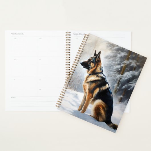 duitse herder laat het sneeuwen kerst planner (Display)