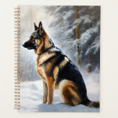 duitse herder laat het sneeuwen kerst planner (Voorkant)