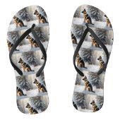 duitse herder laat het sneeuwen kerst teenslippers (Voetbed)