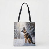 duitse herder laat het sneeuwen kerst tote bag (Voorkant)