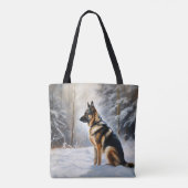 duitse herder laat het sneeuwen kerst tote bag (Achterkant)