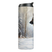 Duitse Herder Laat het Sneeuwen Kerstmis Thermosbeker (Gedraaid links)