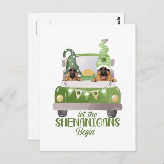 Duitse herder laat shenanigans beginnen briefkaart (Voorkant / Achterkant)