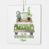 Duitse herder laat shenanigans beginnen keramisch ornament (Links)