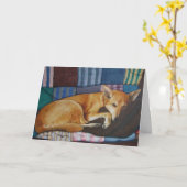 Duitse herder Labrador kruist hondenportretten Kaart (Gele Bloem)