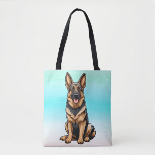 Duitse herder lachend tote bag