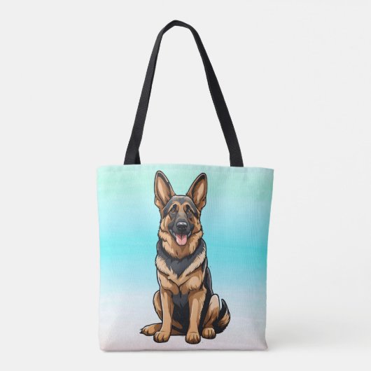 Duitse herder lachend tote bag (Achterkant)