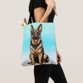 Duitse herder lachend tote bag (Dichtbij)