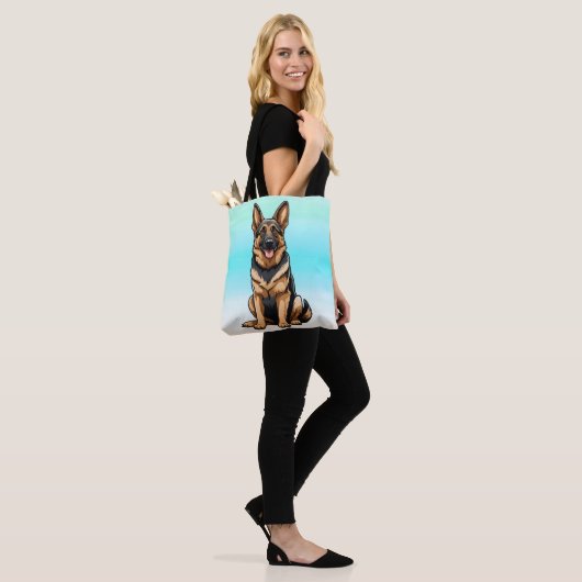 Duitse herder lachend tote bag (Op model)